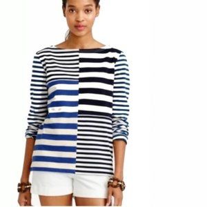 J. Crew Striped Mixed Color Block 3/4 Sleeve